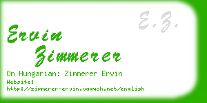 ervin zimmerer business card